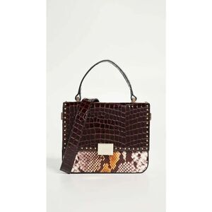 ANINE BING Cowhide Leather Croc Embossed Python Thea Crossbody Bag NEW